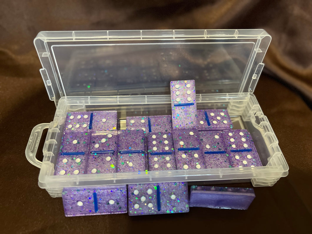 Purple Sparkle Madness Custom Dominos